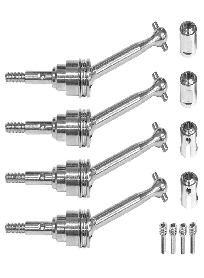 LRFHL Steel CVD Drive Shaft Front Rear RC CVD Drive Shafts with Drive Cups Driveshafts Screw Pins for 1/16 Traxxas Mini Maxx BL-2s 107154-1 RC Truck Upgrade Parts (4PCS, Silver) - Image 1